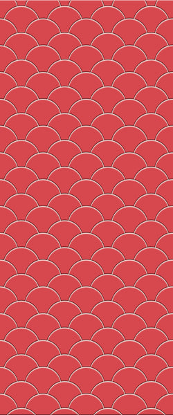 Red Fishscales Tile Acrylic Shower Panel 2440mm x 1220mm (3mm Thick) - CladdTech