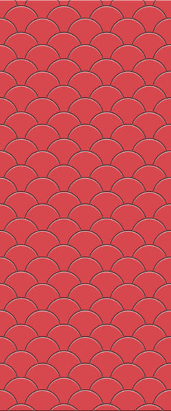Red Fishscales Tile Acrylic Shower Panel 2440mm x 1220mm (3mm Thick) - CladdTech