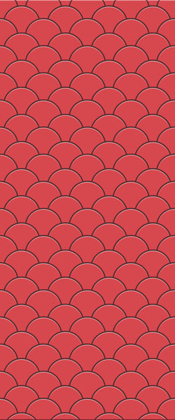 Red Fishscales Tile Acrylic Shower Panel 2440mm x 1220mm (3mm Thick) - CladdTech