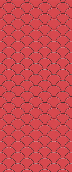 Red Fishscales Tile Acrylic Shower Panel 2440mm x 1220mm (3mm Thick) - CladdTech