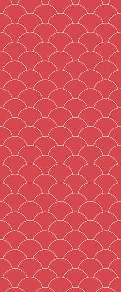 Red Fishscales Tile Acrylic Shower Panel 2440mm x 1220mm (3mm Thick) - CladdTech