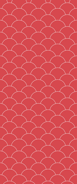 Red Fishscales Tile Acrylic Shower Panel 2440mm x 1220mm (3mm Thick) - CladdTech