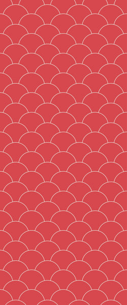 Red Fishscales Tile Acrylic Shower Panel 2440mm x 1220mm (3mm Thick) - CladdTech