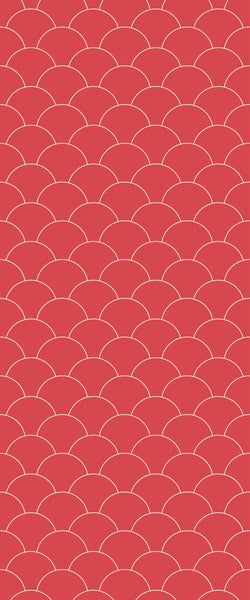 Red Fishscales Tile Acrylic Shower Panel 2440mm x 1220mm (3mm Thick) - CladdTech