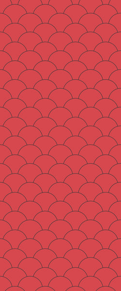 Red Fishscales Tile Acrylic Shower Panel 2440mm x 1220mm (3mm Thick) - CladdTech