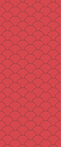 Red Fishscales Tile Acrylic Shower Panel 2440mm x 1220mm (3mm Thick) - CladdTech