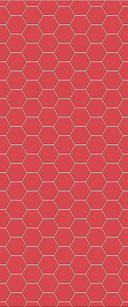 Red Hexagon Tile Acrylic Wall Panel 2440mm x 1220mm (3mm Thick) - CladdTech