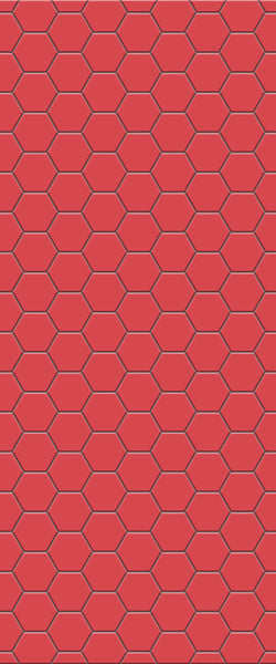 Red Hexagon Tile Acrylic Wall Panel 2440mm x 1220mm (3mm Thick) - CladdTech