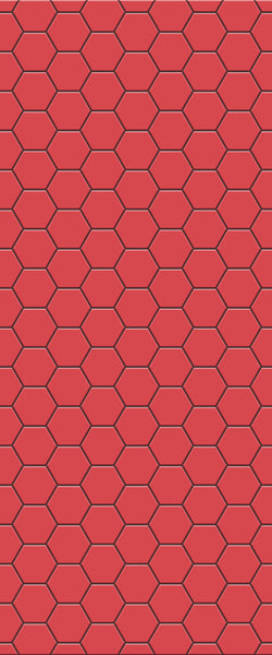 Red Hexagon Tile Acrylic Wall Panel 2440mm x 1220mm (3mm Thick) - CladdTech