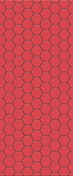 Red Hexagon Tile Acrylic Wall Panel 2440mm x 1220mm (3mm Thick) - CladdTech