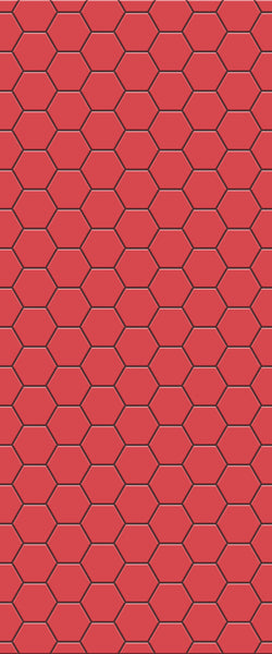 Red Hexagon Tile Acrylic Wall Panel 2440mm x 1220mm (3mm Thick) - CladdTech