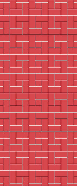 Red Windmill Tile Acrylic Shower Panel 2440mm x 1220mm ( 3mm Thick) - CladdTech