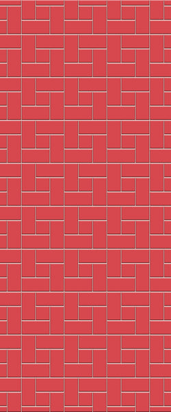 Red Windmill Tile Acrylic Shower Panel 2440mm x 1220mm ( 3mm Thick) - CladdTech