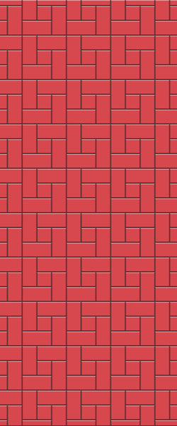 Red Windmill Tile Acrylic Shower Panel 2440mm x 1220mm ( 3mm Thick) - CladdTech