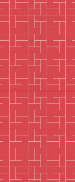 Red Windmill Tile Acrylic Shower Panel 2440mm x 1220mm ( 3mm Thick) - CladdTech