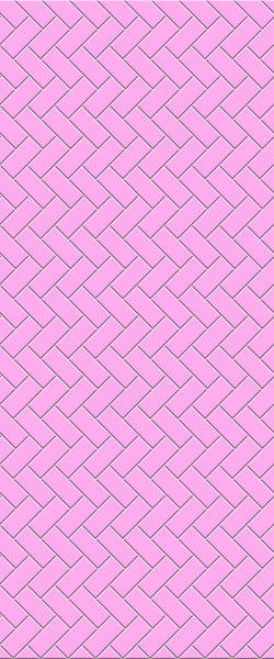 Pink Diagonal Herringbone Tile Acrylic Shower Panel 2440mm x 1220mm ( 3mm Thick) - CladdTech