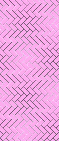 Pink Diagonal Herringbone Tile Acrylic Shower Panel 2440mm x 1220mm ( 3mm Thick) - CladdTech