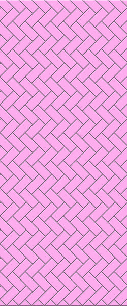 Pink Diagonal Herringbone Tile Acrylic Shower Panel 2440mm x 1220mm ( 3mm Thick) - CladdTech
