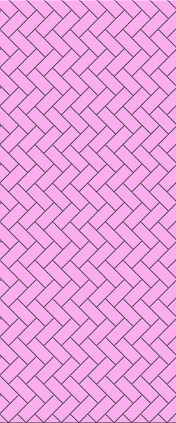 Pink Diagonal Herringbone Tile Acrylic Shower Panel 2440mm x 1220mm ( 3mm Thick) - CladdTech