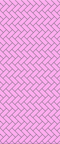 Pink Diagonal Herringbone Tile Acrylic Shower Panel 2440mm x 1220mm ( 3mm Thick) - CladdTech