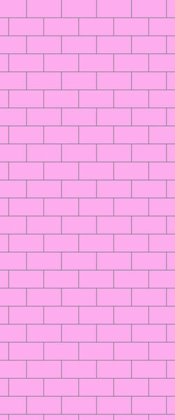 Pink Subway Tile Acrylic Shower Panel 2440mm x 1220mm ( 3mm Thick) - CladdTech