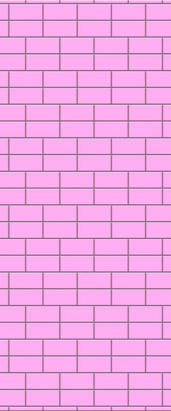 Pink Brickbond Tile Acrylic Shower Wall Panel 2440mm x 1220mm ( 3mm Thick) - CladdTech