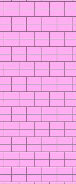 Pink Brickbond Tile Acrylic Shower Wall Panel 2440mm x 1220mm ( 3mm Thick) - CladdTech