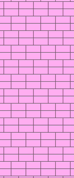 Pink Brickbond Tile Acrylic Shower Wall Panel 2440mm x 1220mm ( 3mm Thick) - CladdTech