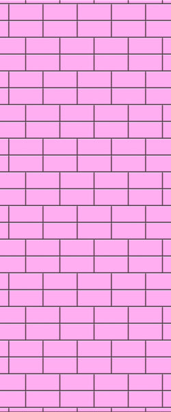 Pink Brickbond Tile Acrylic Shower Wall Panel 2440mm x 1220mm ( 3mm Thick) - CladdTech