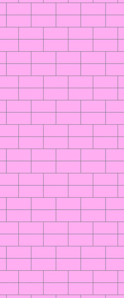 Pink Brickbond Tile Acrylic Shower Wall Panel 2440mm x 1220mm ( 3mm Thick) - CladdTech