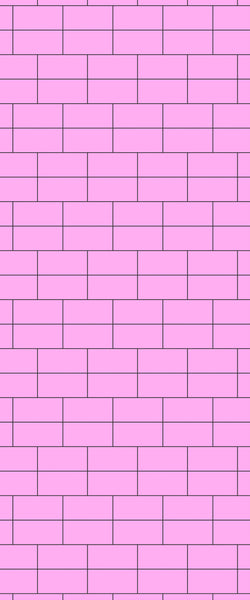 Pink Brickbond Tile Acrylic Shower Wall Panel 2440mm x 1220mm ( 3mm Thick) - CladdTech