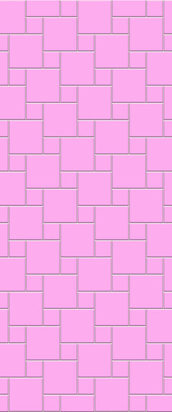 Pink Pin Wheel Tile Acrylic Shower Wall Panel 2440mm x 1220mm ( 3mm Thick) - CladdTech