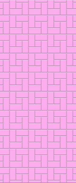 Pink Windmill Tile Acrylic Shower Panel 2440mm x 1220mm ( 3mm Thick) - CladdTech