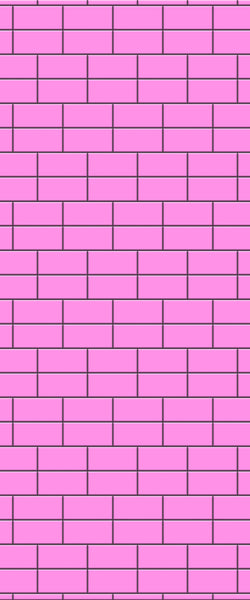 Pink Brickbond Tile Acrylic Shower Wall Panel 2440mm x 1220mm ( 3mm Thick) - CladdTech