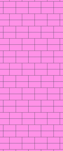 Pink Brickbond Tile Acrylic Shower Wall Panel 2440mm x 1220mm ( 3mm Thick) - CladdTech