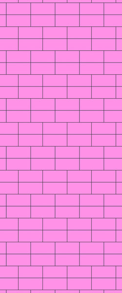 Pink Brickbond Tile Acrylic Shower Wall Panel 2440mm x 1220mm ( 3mm Thick) - CladdTech