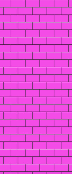 Pink Subway Tile Acrylic Shower Panel 2440mm x 1220mm ( 3mm Thick) - CladdTech