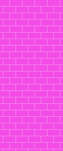 Pink Subway Tile Acrylic Shower Panel 2440mm x 1220mm ( 3mm Thick) - CladdTech