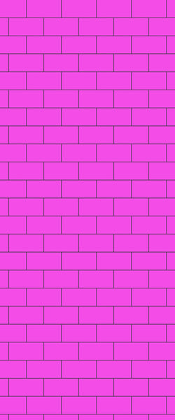 Pink Subway Tile Acrylic Shower Panel 2440mm x 1220mm ( 3mm Thick) - CladdTech