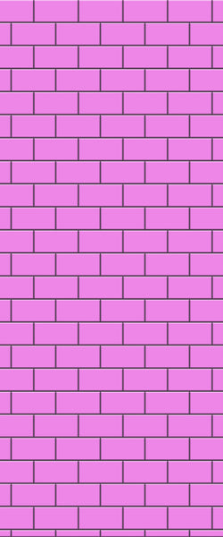 Pink Subway Tile Acrylic Shower Panel 2440mm x 1220mm ( 3mm Thick) - CladdTech