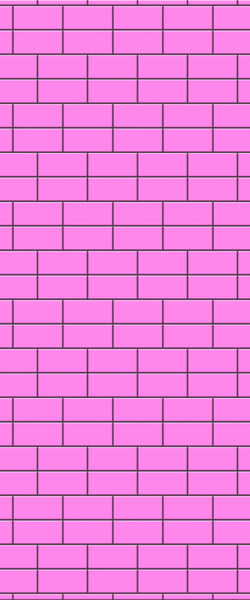 Pink Brickbond Tile Acrylic Shower Wall Panel 2440mm x 1220mm ( 3mm Thick) - CladdTech