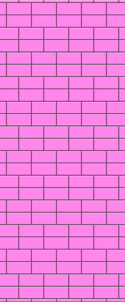Pink Brickbond Tile Acrylic Shower Wall Panel 2440mm x 1220mm ( 3mm Thick) - CladdTech