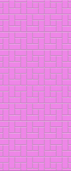 Pink Windmill Tile Acrylic Shower Panel 2440mm x 1220mm ( 3mm Thick) - CladdTech