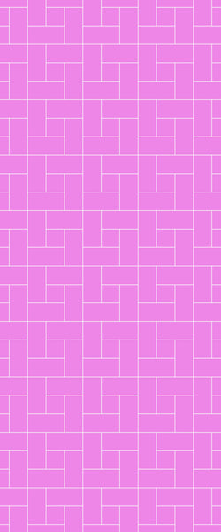 Pink Windmill Tile Acrylic Shower Panel 2440mm x 1220mm ( 3mm Thick) - CladdTech