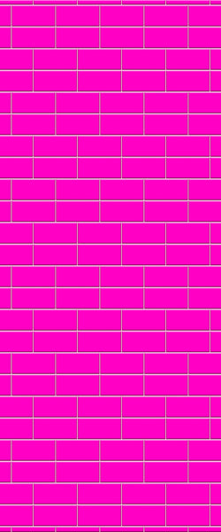 Pink Brickbond Tile Acrylic Shower Wall Panel 2440mm x 1220mm ( 3mm Thick) - CladdTech