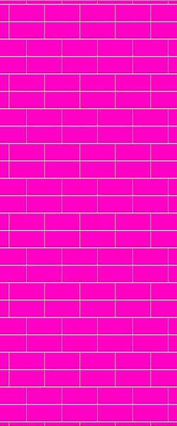 Pink Brickbond Tile Acrylic Shower Wall Panel 2440mm x 1220mm ( 3mm Thick) - CladdTech
