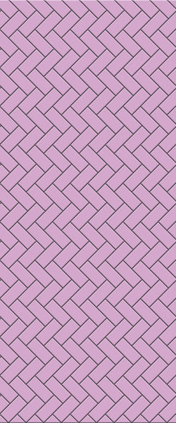 Pink Diagonal Herringbone Tile Acrylic Shower Panel 2440mm x 1220mm ( 3mm Thick) - CladdTech