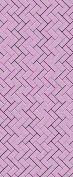 Pink Diagonal Herringbone Tile Acrylic Shower Panel 2440mm x 1220mm ( 3mm Thick) - CladdTech