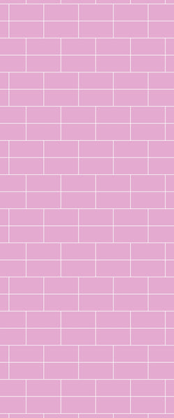 Pink Brickbond Tile Acrylic Shower Wall Panel 2440mm x 1220mm ( 3mm Thick) - CladdTech
