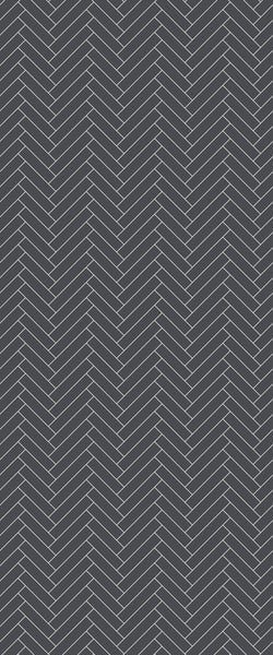 Grey Single Herringbone Tile Acrylic Shower Wall Panel 2440mm x 1220mm (3mm Thick) - CladdTech